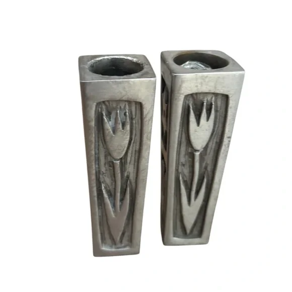Judaic / Shabbat Candle Holders. Set of 2.